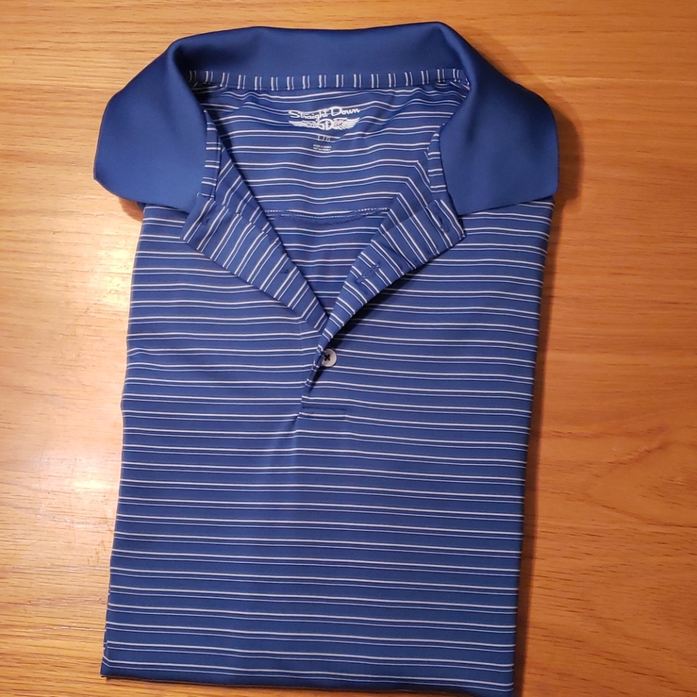 Straight Down Golf Polo Dry Fit material